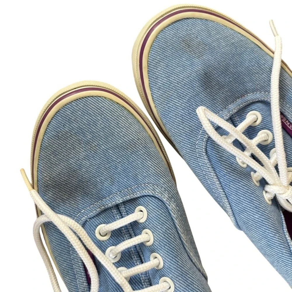 Vans Blue Denim Sneakers Women's Sz‎ 7.5 Washed Twill Skater Grunge